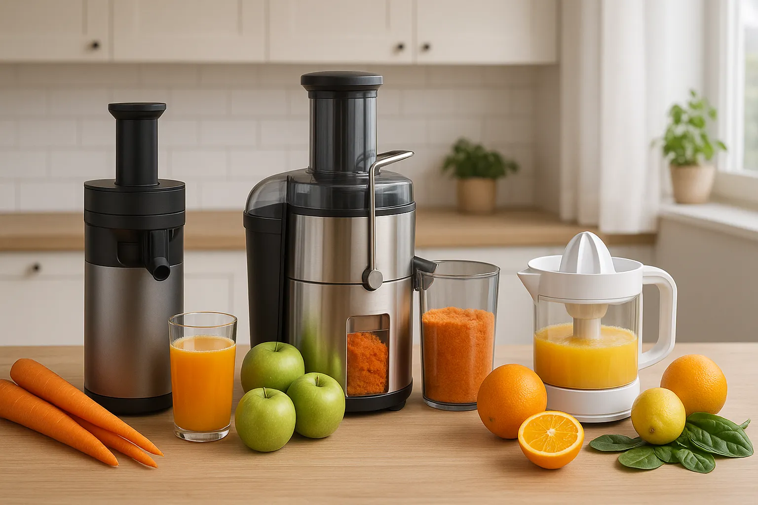 Guide til juicere}: Slow juicer, centrifuge juicer og citruspresser